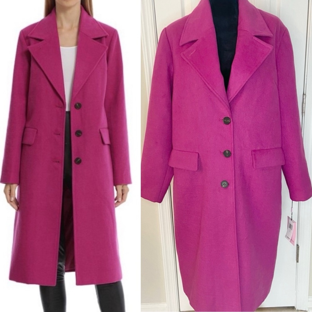 Avec Les Filles Tailored Twill Coat in Berry Size XL New with Tags